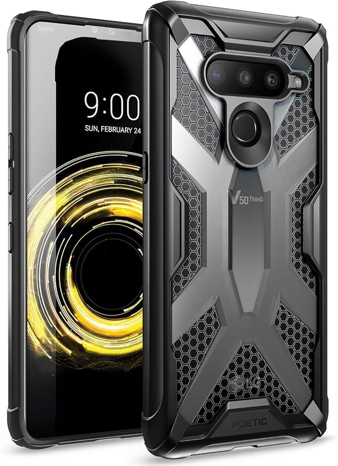 LG V50 ThinQ Case, Poetic Premium Hybrid Protective Clear Bumper Cover, Rugged