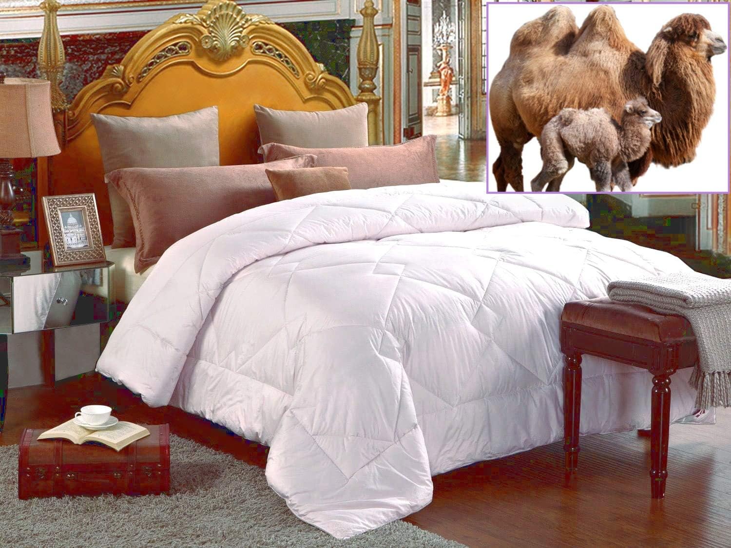 100% Natural All Season Camel Wool Comforter. Queen, 86"x86"