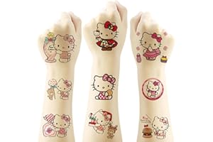 JMYUJX 40Sheets Cartoon Hello kitty Temporary Tattoos for Kids Birthday Party Favors, Cute Hello kitty Decoration Sticker Gifts for Girl Boys Home Activity Class Prizes Carnival Christmas Rewards