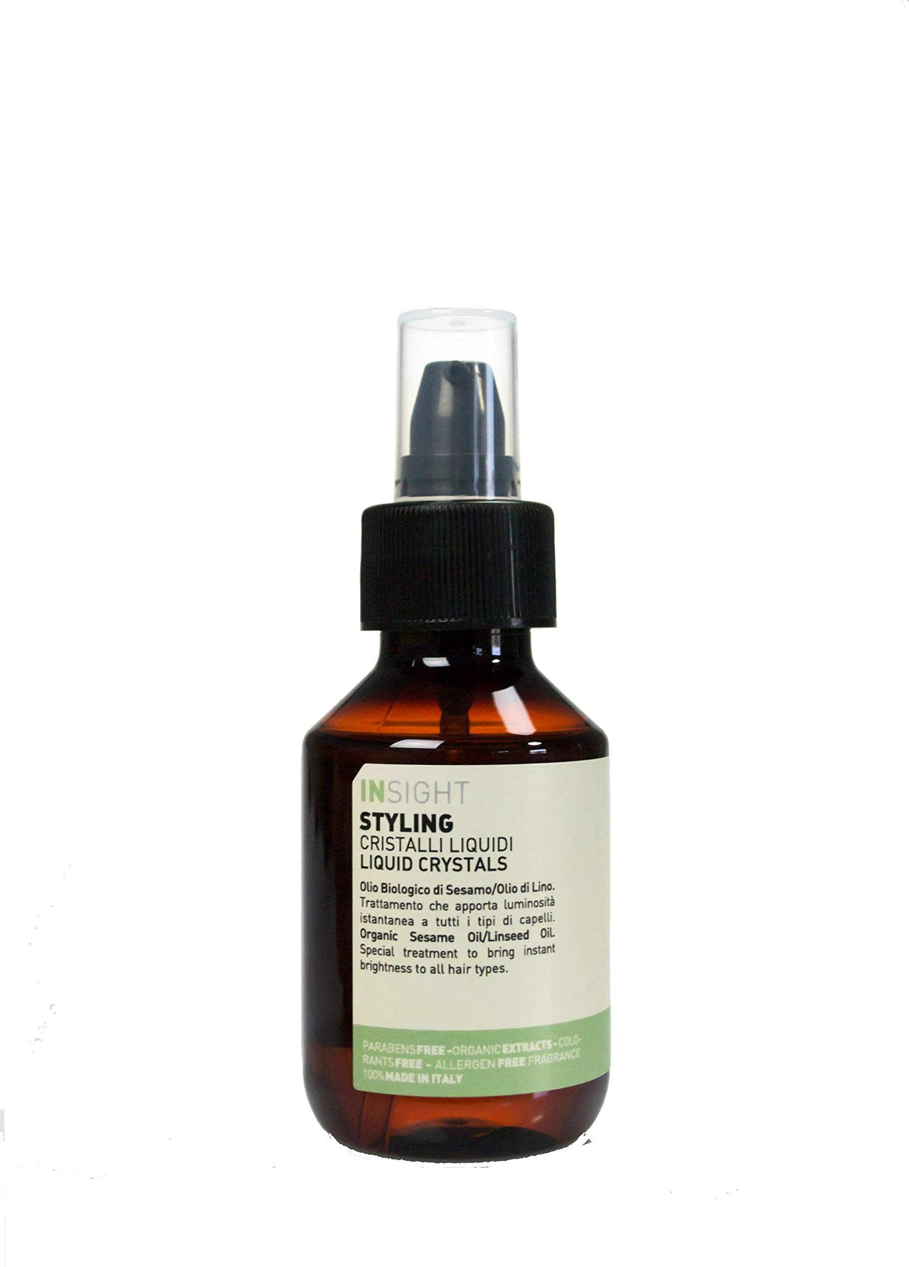 Insight Liquid Crystals 100ml | Organic sesame oil and linseed oil with a fluid, shine-enhancing effect on hair, for a perfect finish after styling