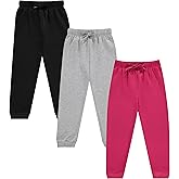 BTween Kids Girls Fashion Stretch Waist Ultra Soft Jogger Pants Set 3 Pack Bundle