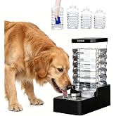 RIZZARI 2.64 Gallon Pet Water Dispenser: Filter-Free Wide Mouth Design | Stainless Steel Bowl / Dishwasher Safe / No Electricity / Stable Base / Multi-Pet Friendly / Low Maintenance