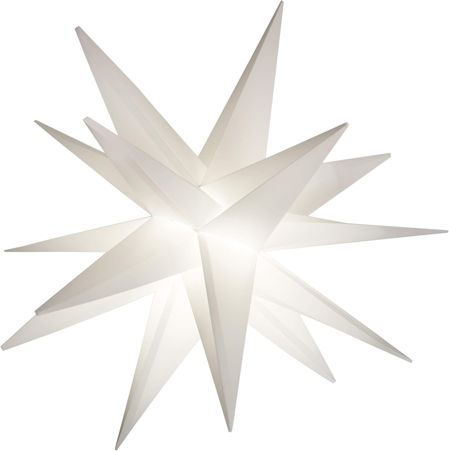 String Lights - Elf Logic Large 18” Easy Assembly Warm White LED Moravian Star - Hanging Outdoor Christmas Light - Use as Holiday Decoration, Porch Light, 3D Fixture, Advent Star, Wedding & Ballroom Venue Decor