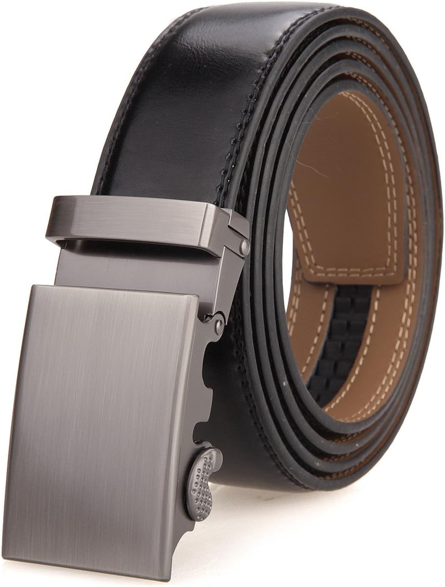 Men's Belt,Nelbons Slide Ratchet Belt for Men with Genuine Leather 1 3/