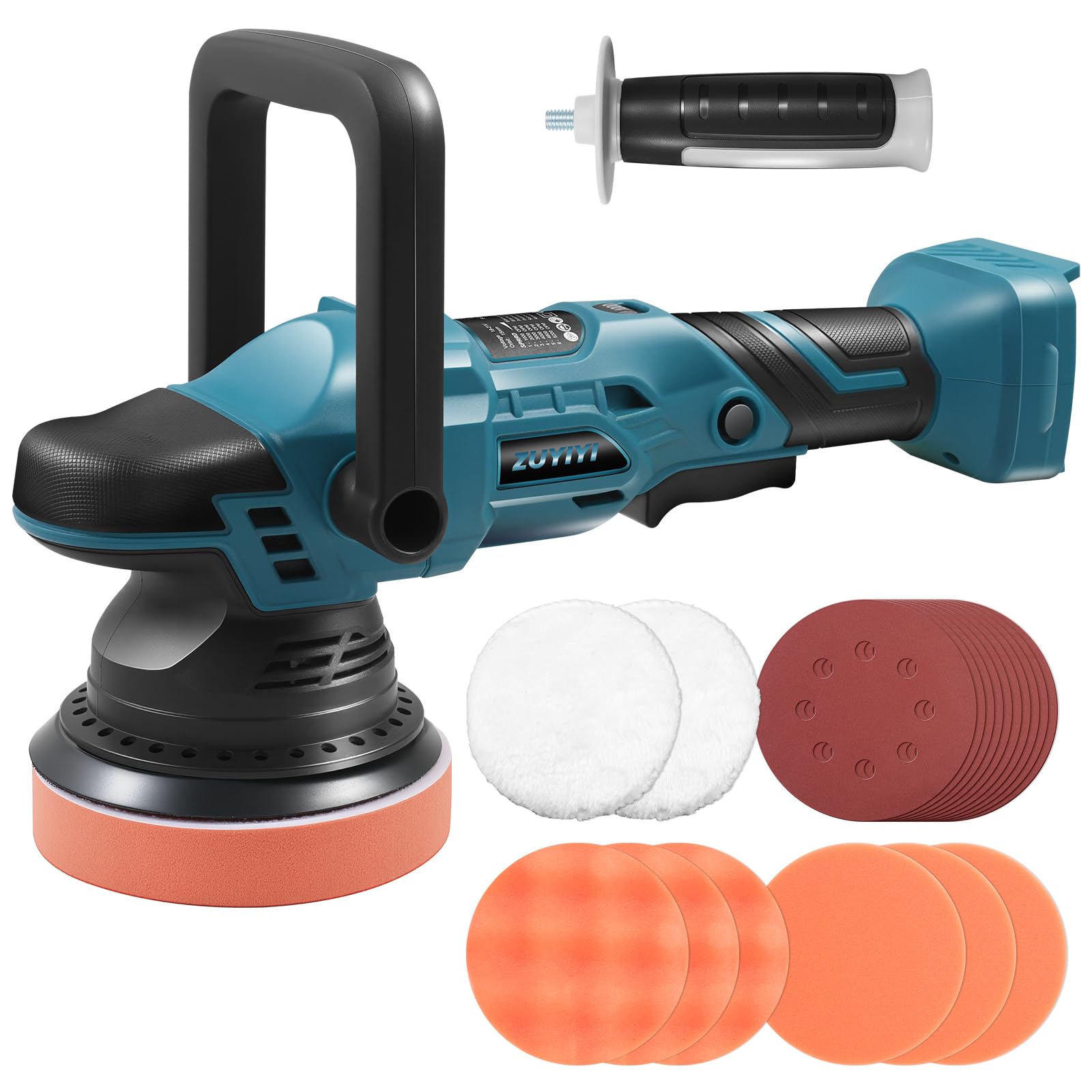 Photo 1 of ZUYIYI Cordless Car Buffer Polisher for Makita 18V Battery (Not Included), 5 Inch Orbital Polisher, 6 Variable Speed, Buffer Waxer Kit for Car Boat Detailing, Polishing, Scratch Removing