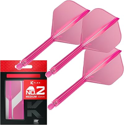 Target Darts K-Flex Integrated Flights & Shafts No.2 Pink 33mm Pack 3
