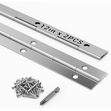 NE Hinge 22" X 4" .250 Pin Stainless Steel Continuous Piano Hinge - DIY Boat Door