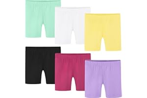 Ruisita 6 Pack Baby Toddler Girls Cotton Bike Shorts Soft Girl Thickened Cartwheel Shorts Solid Safety Dance Short for Kids