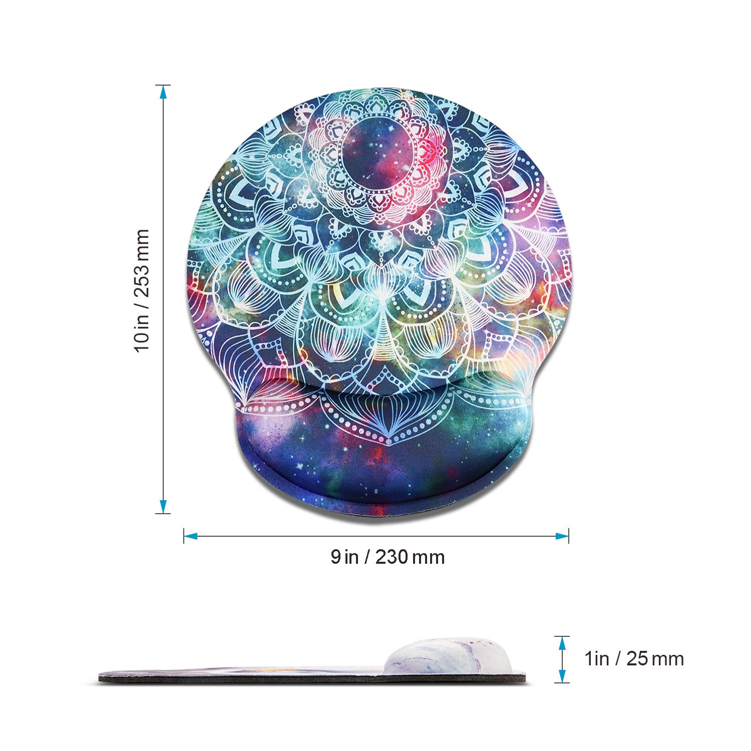 HILUCKI Mouse Pad Ergonomic Mouse Mat with Wrist Support Rest Memory Foam Computer Mouse Pad with Nonslip Rubber Base for Home, Office, Laptop, Gaming (MB-005)