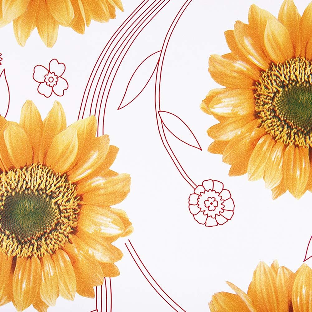 Amao Flower Decorative Paper Peel and Stick Wallpaper for Countertop Table Self Adhesive Shelf Liner Drawer Sticker 17.7x98Inch