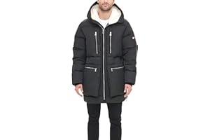 Tommy Hilfiger Mens Heavyweight Quilted Sherpa Hooded ParkaCoat
