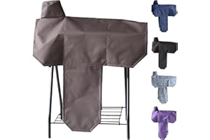 KZWT Waterproof Western Saddle Cover, Studry Protective Coverwith 6 Elastic Straps to Secure fit Each Corners and Fenders,One Size Fits Most Full-Size Western Saddle