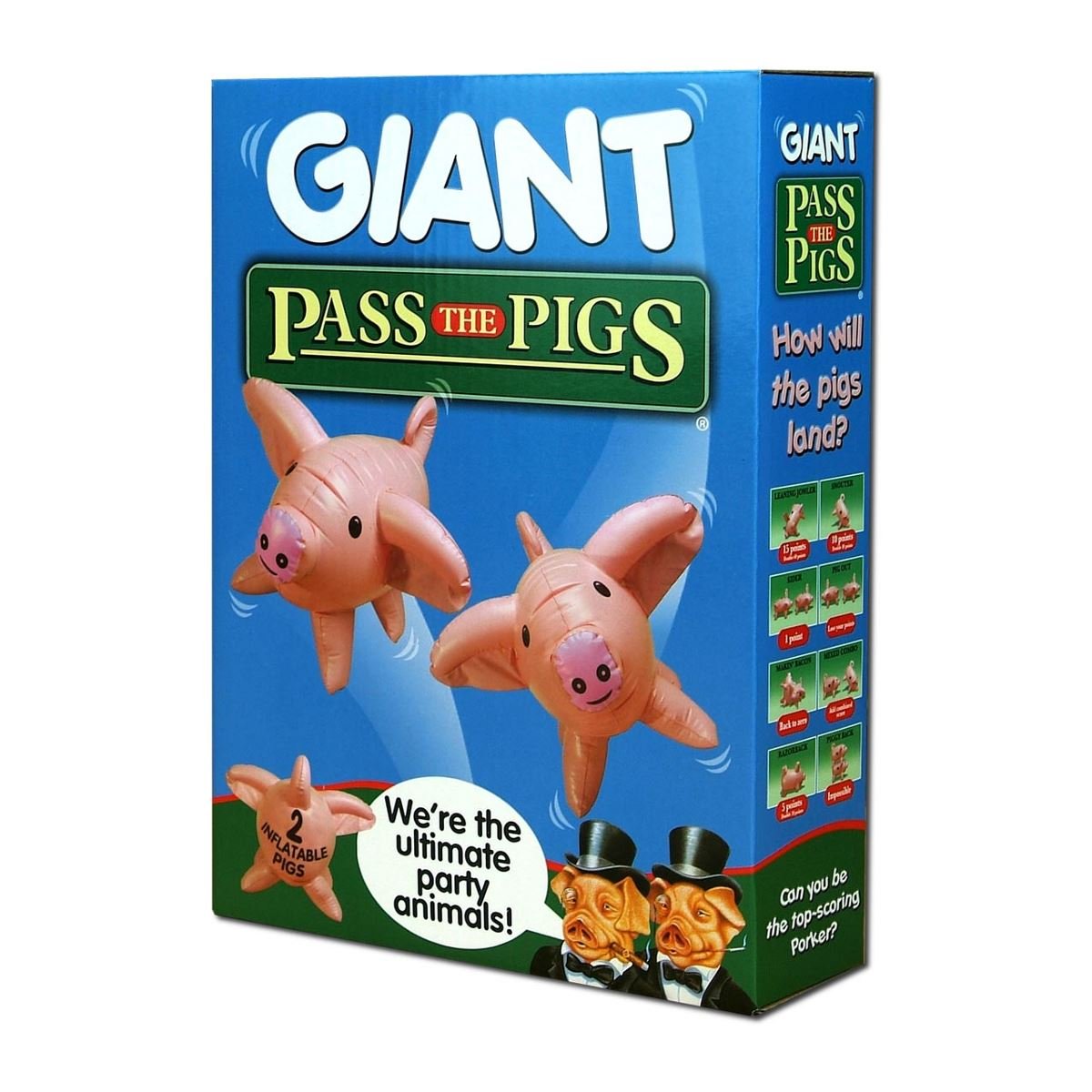 PASS THE PIGS Giant Dice Game, bounce the inflatable pigs around the garden, house, pool or beach and see how they land, first to 100 points wins, great gift for ages 6 plus — image 1