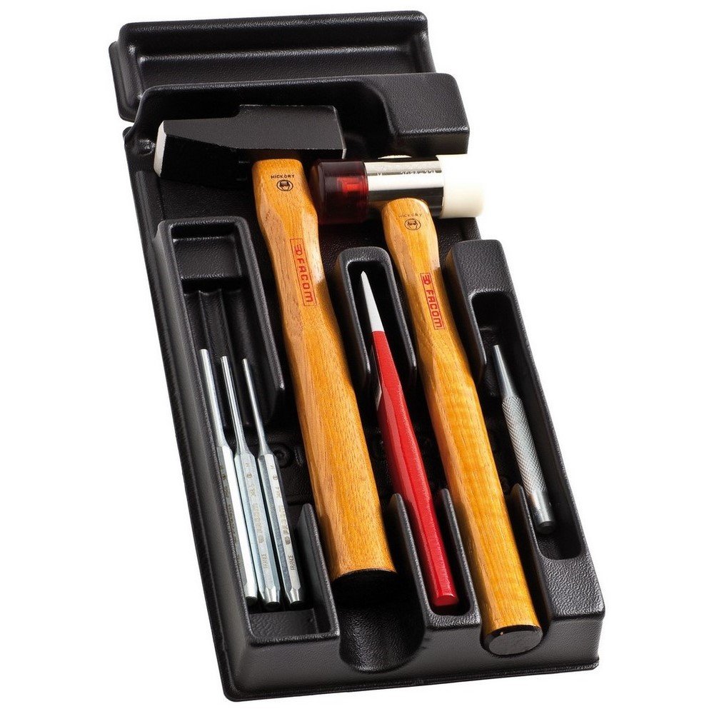 Facom 7 Piece Hammer, Chisel and Punch Set in Module Tray