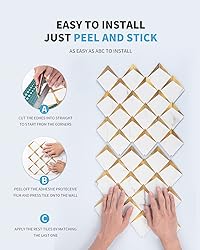 Art3d 10-Sheet Peel and Stick Backsplash for
