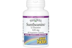 Natural Factors - Stress-Relax Suntheanine L-Theanine, Supports Mental Calmness & Relaxation, 60 Vegetarian Capsules