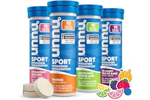 Nuun Sport: Electrolyte Drink Tablets, Box of 4 Tubes (40 servings), Citrus Berry Flavour Mix, Electrolyte Hydration Suppleme