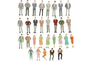 IMIKEYA 30pcs Colorful Mini People Figurines: 1:50 Scale Tiny Painted People Models for Dollhouse Miniature Train Layouts Par