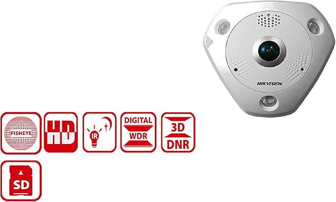 'DS de 2cd6362 F de IS Hikvision, 6 mega pixeles Fisheye de cámara, 1