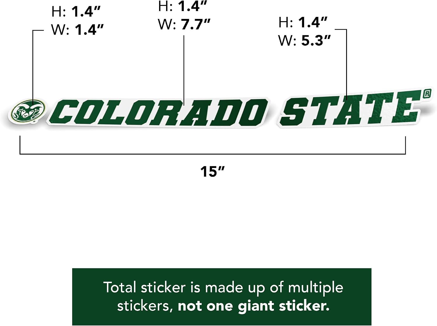 Colorado State University Sticker Sheet - Officially Licensed Vinyl Decals For Laptop, Water Bottle, Car (Proud Parent) - View #3
