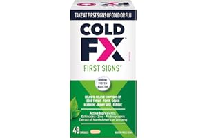 COLD-FX First Signs, Helps to relieve symptoms of sore throat, fever, cough, headache, runny nose, fatigue, North American Gi