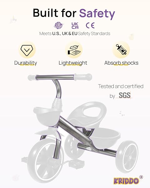 KRIDDO TRICYCLES AGE 24 MONTH TO 4 YEARS, TODDLER KIDS TRIKE FOR 2.5 TO 5 YEAR OLD, GIFT FOR 2-4 YEAR OLDS , GREEN