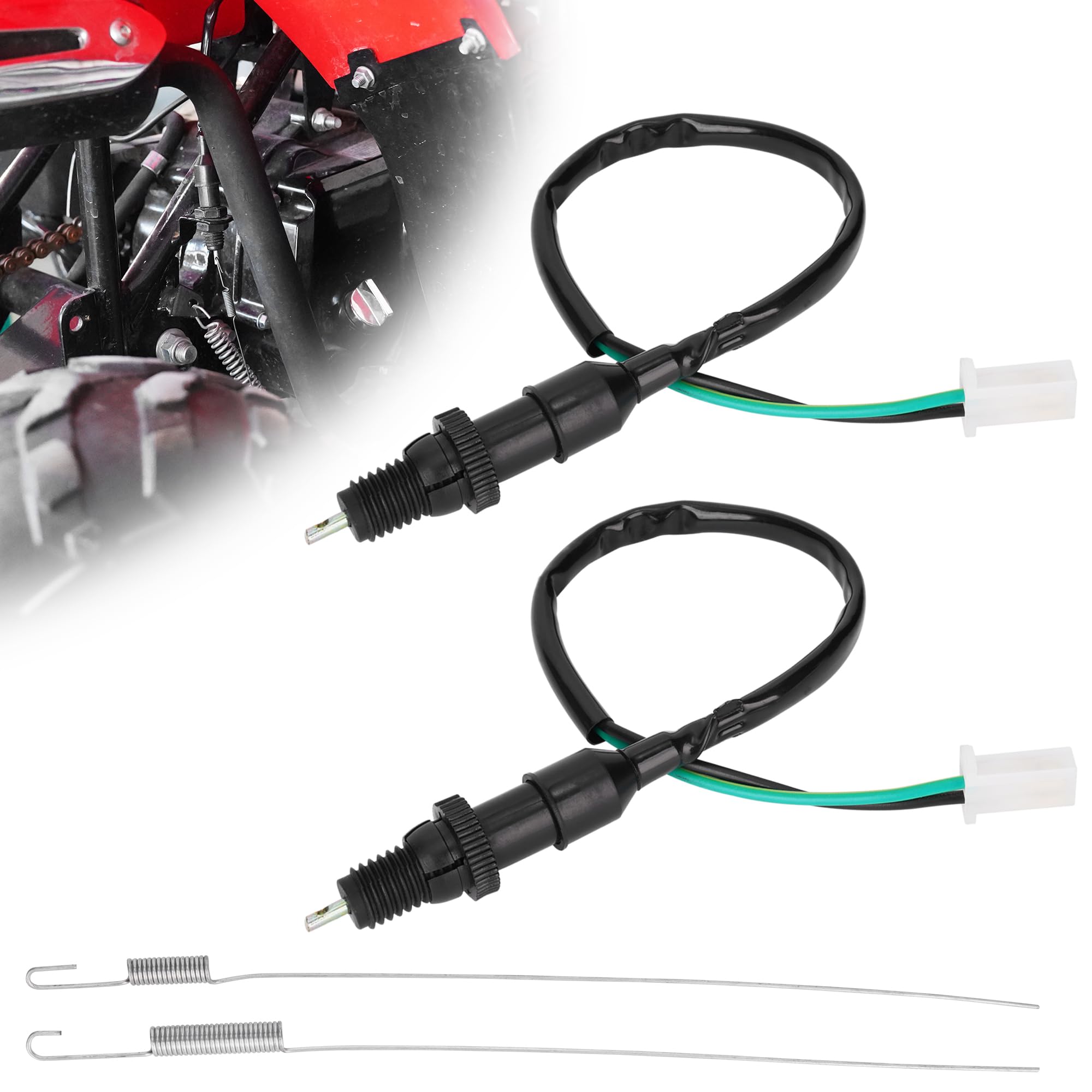 2 Wires Brake Switch Universal Brake Lamp Light Switch Rear Foot Replacement for ATV Dirt Bike Moped