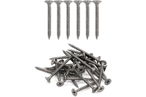 Drywall Screws, 200PCS #6 x 1-1/2" Flat Head Phillips Wood Screws, Sheetrock Screws with Fine Thread Gray Phosphate, Self Tapping Screws for Metal, Drywall, Wooden, Outdoor and Indoor by IMSCREWS