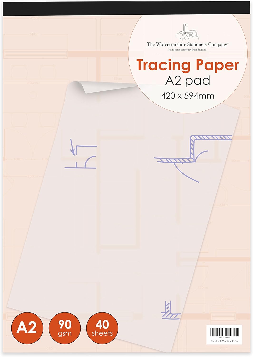 A2 Tracing Paper pad, Professional Range, 40 Sheets, 90gsm Paper BigaMart