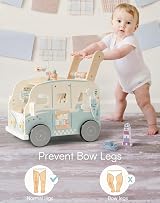 RO Burd ROBUD Wooden Baby Walker Vacation Bus with Activity Center view 3