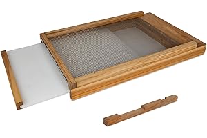 GEEBOT Beehive Screened Bottom Board 10 Frame, Dipped in Beeswax, Solid Wood Bee Hive Bottom Board for 10 Frame Beehive, Include Entrance Reducer (10 Frame)