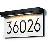 House Numbers For Outside Solar Powered, Address Plaques for House, LED Illuminated Waterproof Outside Address Sign 3000K War