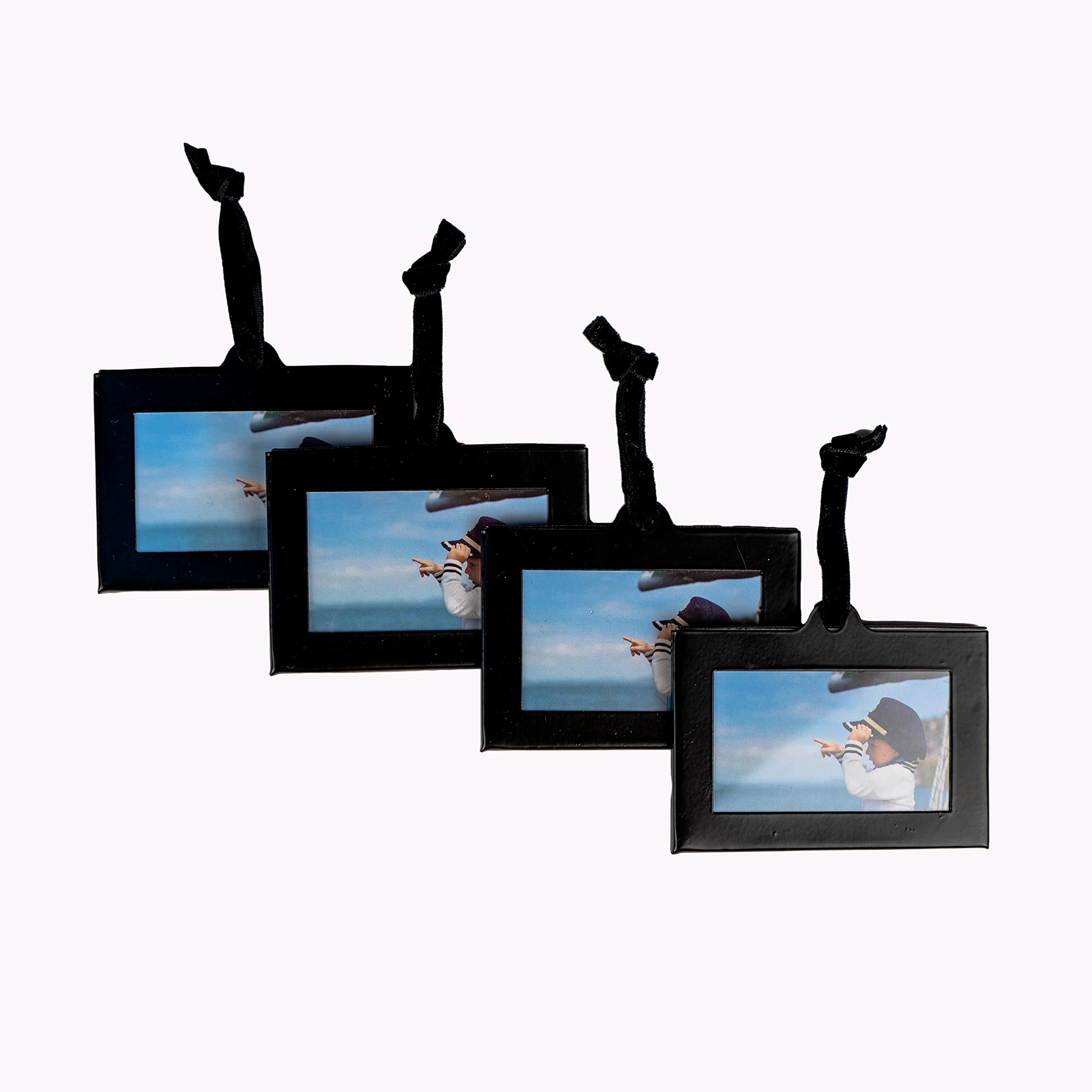 Thetford Design Set of 4 Extra Small Black Horizontal Hanging Frames For Photo Picture Tree Display