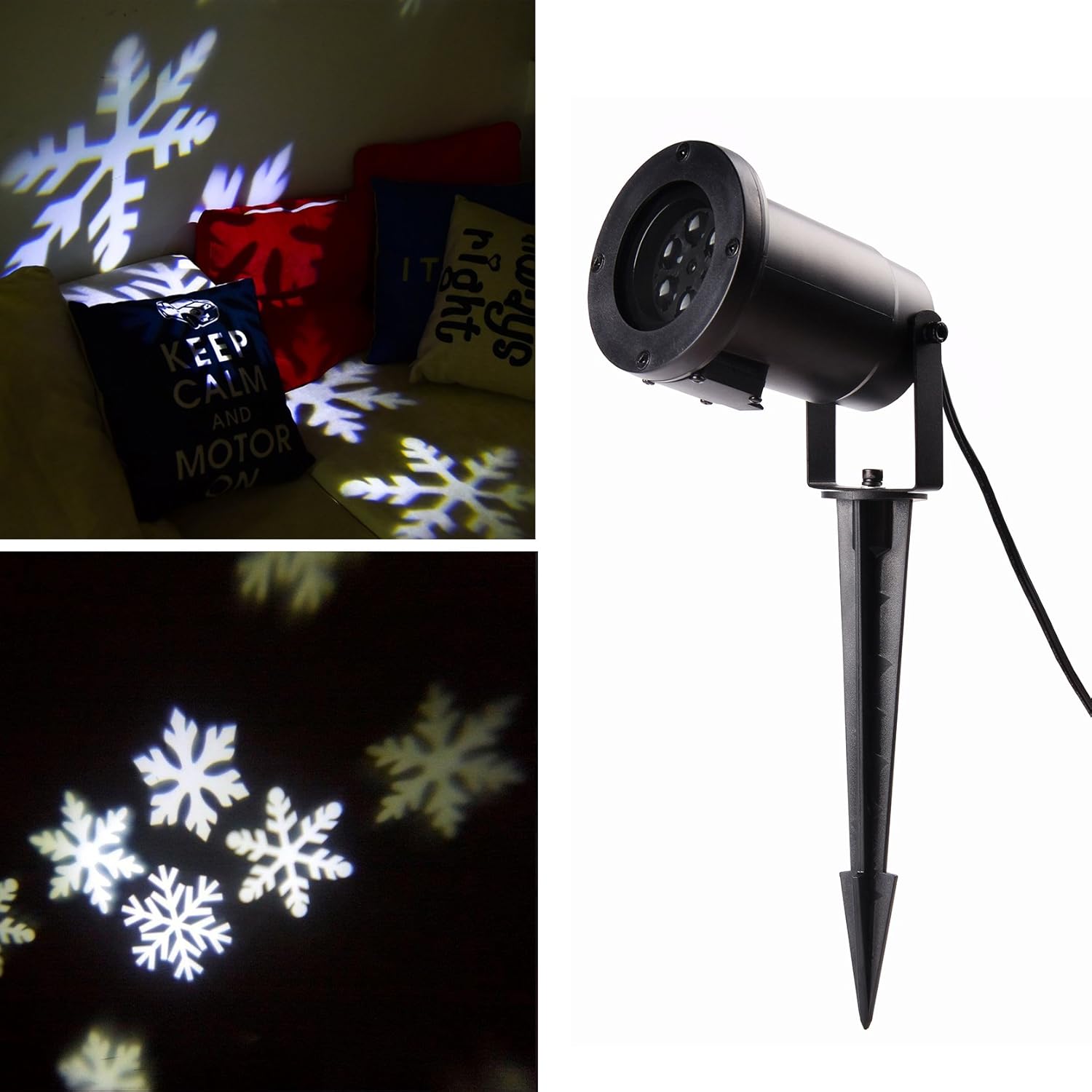 Salcar LED Proiettore Luci Natale con sfondo bianco neve disegni dinamici Rotazione di proiettore RGB Luce di Proiezione LED Natale proiettore lampada