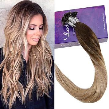 Laavoo 14 35cm Remy Hair Extensions U Tip Bonding Hair Glue In