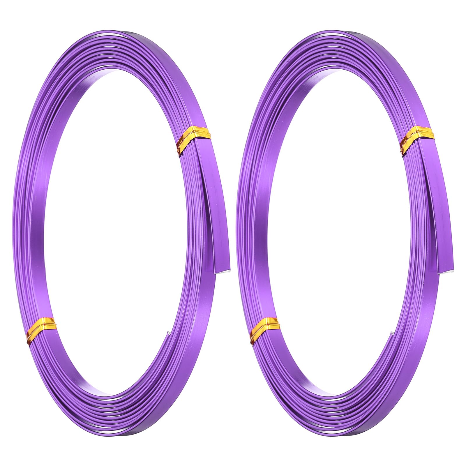 PATIKIL 18 Gauge 5mm Wide Aluminum Flat Wire, 10Ft 2 Roll Bendable Flat Bezel Face Masks Soft Craft Wire for Resin Bezel Frame Wire Wrapping Craft Making, Purple