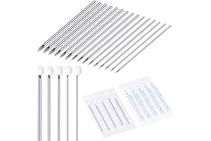 DJCIW 50PCS Mixed Body Piercing Needles,12G 14G 16G 18G 20G Sterilized Stainless Steel Ear Nose Piercing Needles For All Body Piercing