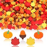 JUNEBRUSHS 150Pcs Fall Mini Erasers, Cute Thanksgiving Erasers Bulk | Mini Erasers for Maple Leaf, Novelty Pencil Erasers Stationery for Classroom Prizes, Homework Rewards, Gifts Party Favors