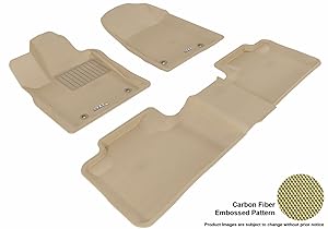 3D MAXpider Complete Set Custom Fit All-Weather Floor Mat for Select Jeep Grand Cherokee Models - Kagu Rubber (Tan)