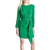 DKNY Womens Long Sleeve Side Tie Mini Sheath Dress