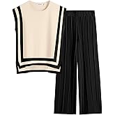 ANRABESS Women 2 Piece Lounge Sets Summer Casual Knit Sweater Vest Pant Set Beach Vacation Clothes 2026 Airport Outfits