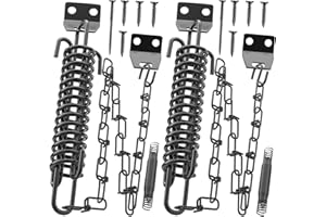 WINONLY Screen Door Chain for Door Spring - 2 Pack Storm Door Chain Spring for Wind Safety Storm Door Closer Stop Front Screen Door Security Prevent Opening Damage, Heavy Duty Hardware Door Stopper Chain