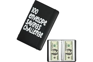 100 Envelope Savings Challenge Binder, Mini Money Saving Challenge Book, Reusable A6 Savings Budget Planner with Cash Envelop