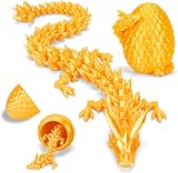 YILCER 12 inch Dragon 3D Printed Dragon Egg Safe Eco Fidget Toy Gold