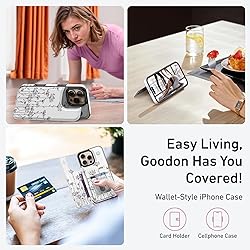 Goodon for iPhone 16 Pro Case Wallet - Flip Folio