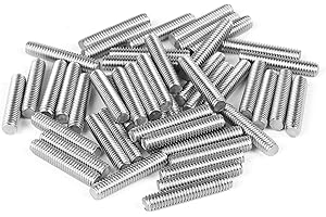 Niooliuk Pack of 20 ]M4 x 45mm Length 304 Stainless Steel Fully Threaded Rod Bar Studs Silver Tone