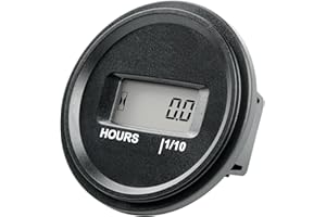 RileyFine HM056AD Snap in Hour Meter, TOT Timing,5-277V AC/DC,Waterproof IP68,Used for Inboard and Outboard Pumps,Motorcycles