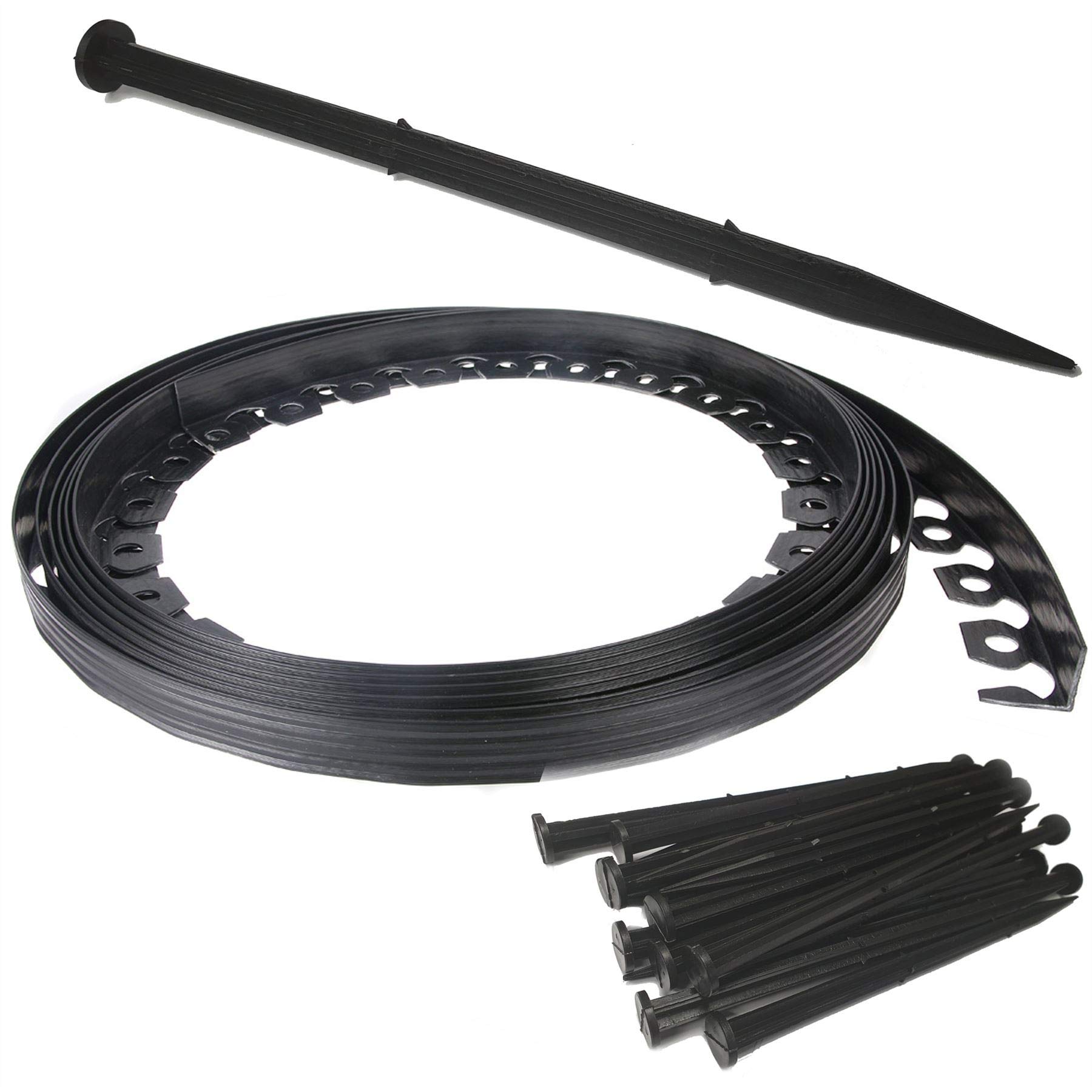 Proper Tools Flexible Garden Edging Lawn Grass Border Edge PVC Wall 10m with 20 Pegs
