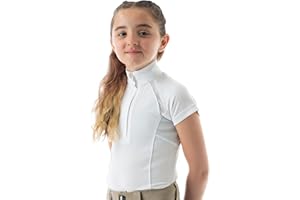 Equinavia Lotta Kids Equestrian Show Shirt - Short Sleeved Performance Shirt with Cooling Mesh