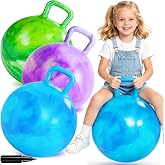 YongnKids 3 Pcs Hopper Ball,Ride On Toys Bouncy Balls for Kid Age 3+ | 15inch Jump Ball with Handle &amp; Air Pump for Boys Girls,Inflatable Clouds Bouncing Jumping Toy for Indoor Outdoor Activties